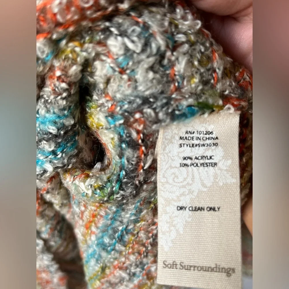 Soft surroundings, multicolor, space dye rainbow sweater, scoopneck EUC medium - Picture 5 of 7